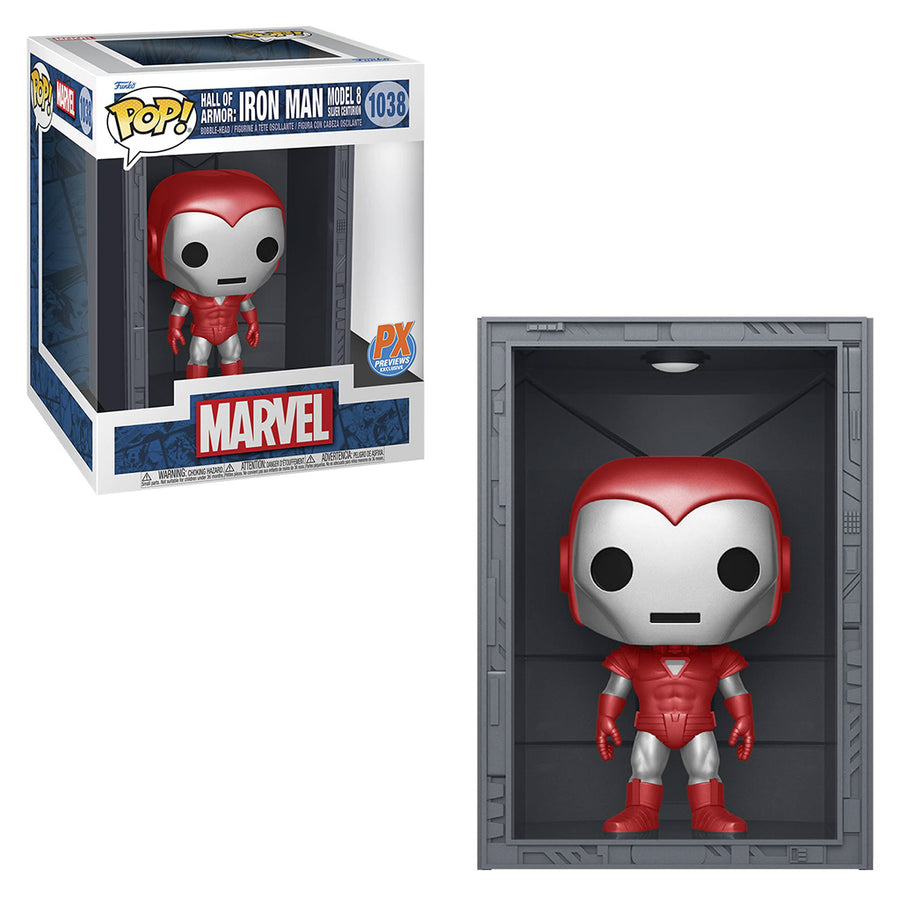 FUNKO POP MARVEL IRON MAN EXCLUSIVE - HALL OF ARMOR: IRON MAN MODEL 8 SILVER CENTURION 1038 BRINDE