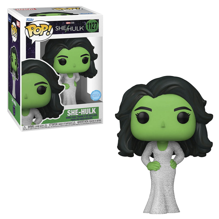 FUNKO POP MARVEL SHE-HULK - SHE-HULK LOOK DE GALA (GLITTER) 1127 BRINDE