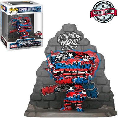 FUNKO POP MARVEL STREET ART EXCLUSIVE - CAPTAIN AMERICA 752 (DELUXE)