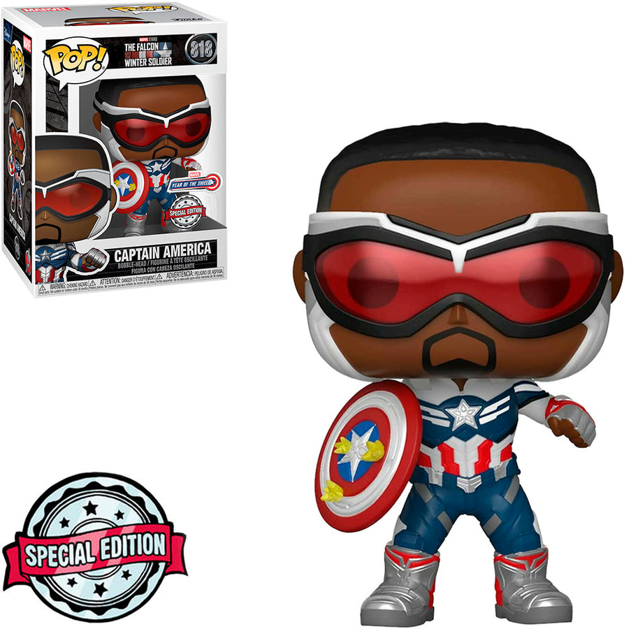 FUNKO POP MARVEL THE FALCON AND THE WINTER SOLDIER EXCLUSIVE - CAPTAIN AMERICA 818 BRINDE