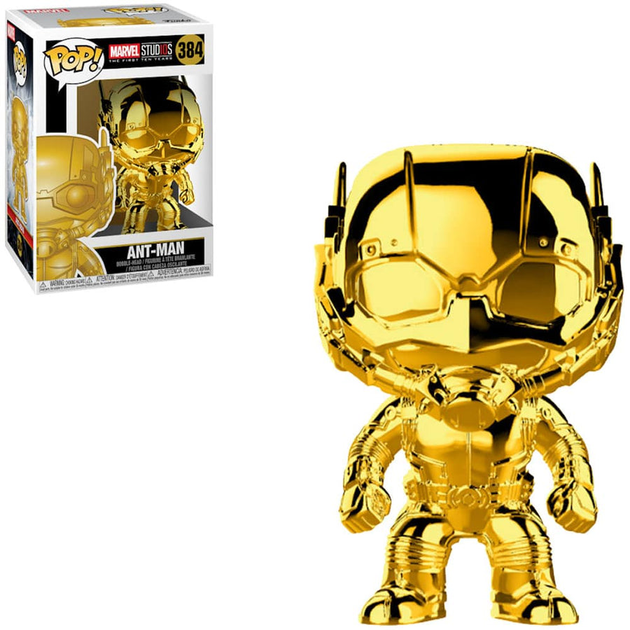 FUNKO POP MARVEL THE FIRST TEN YEARS (CHROME GOLD) - ANT-MAN 384 BRINDE