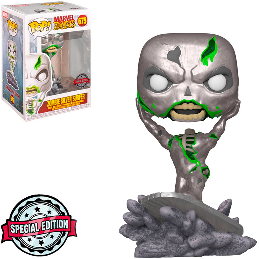 FUNKO POP MARVEL ZOMBIES EXCLUSIVE - ZOMBIE SILVER SURFER 675 BRINDE
