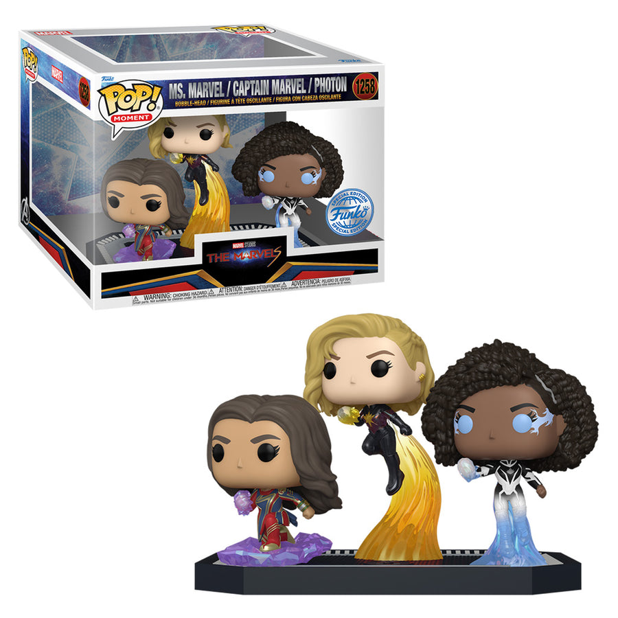FUNKO POP MOMENT MARVEL THE MARVELS - MS. MARVEL / CAPTAIN MARVEL / PHOTON 1258 BRINDE