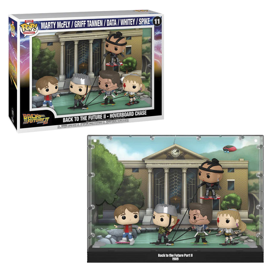 FUNKO POP MOMENTS BACK TO THE FUTURE II - HOVERBOARD CHASE - MARTY MCFLY / GRIFF TANNEN / DATA / WHITEY / SÓLE 11 BRINDE
