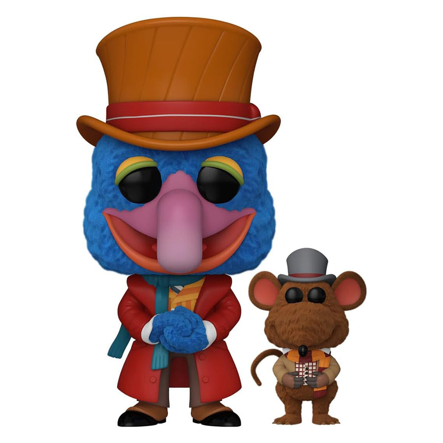 FUNKO POP MOVIES DISNEY THE MUPPET CHRISTMAS CAROL EXCLUSIVE - CHARLES DICKENS WITH RIZZO 1456 (FLOCKED)