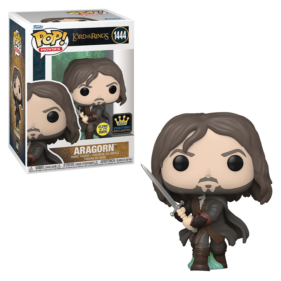 FUNKO POP MOVIES THE LORD OF THE RINGS EXCLUSIVE - ARAGORN 1444 (GLOWS IN THE DARK) BRINDE