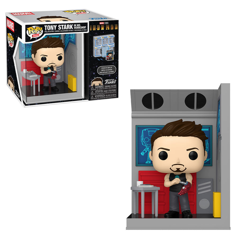 FUNKO POP NOOKS MARVEL IRON MAN - TONY STARK IN HIS WORKSHOP (86244) BRINDE