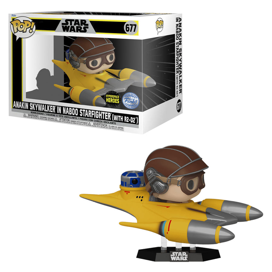 FUNKO POP RIDE STAR WARS - ANAKIN SKYWALKER IN NABOO STARFIGHTER (WITH R2-D2) 677 BRINDE