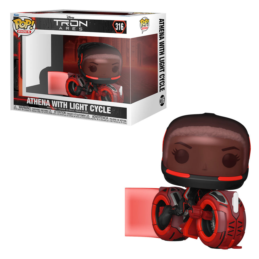 FUNKO POP RIDES DISNEY TRON: ARES - ATHENA WITH LIGHT CYCLE 316 BRINDE