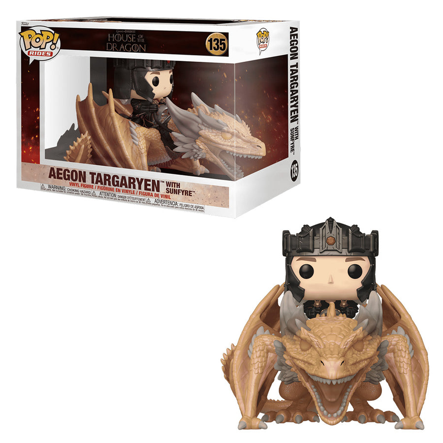 FUNKO POP RIDES GAME OF THRONES: HOUSE OF THE DRAGON - AEGON TARGARYEN WITH SUNFYRE 135 BRINDE