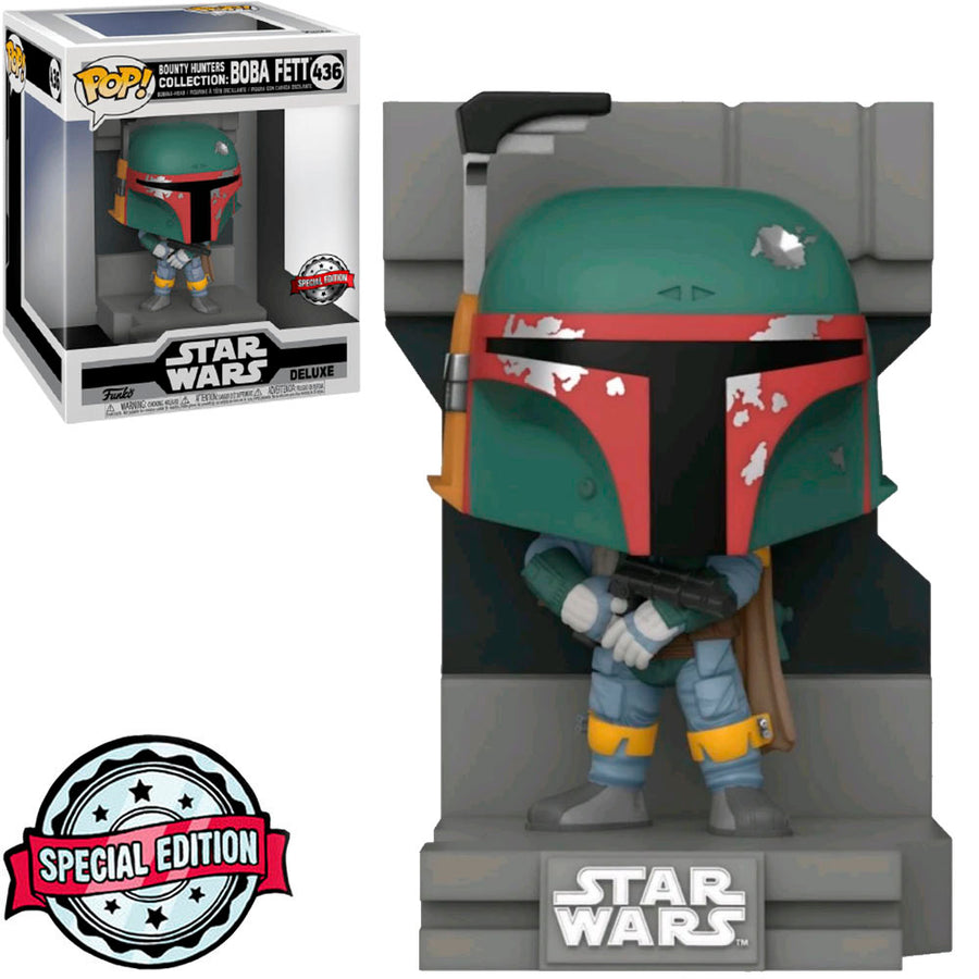 FUNKO POP STAR WARS EXCLUSIVE - BOUNTY HUNTERS COLLECTION: BOBA FETT 436 (DELUXE) BRINDE