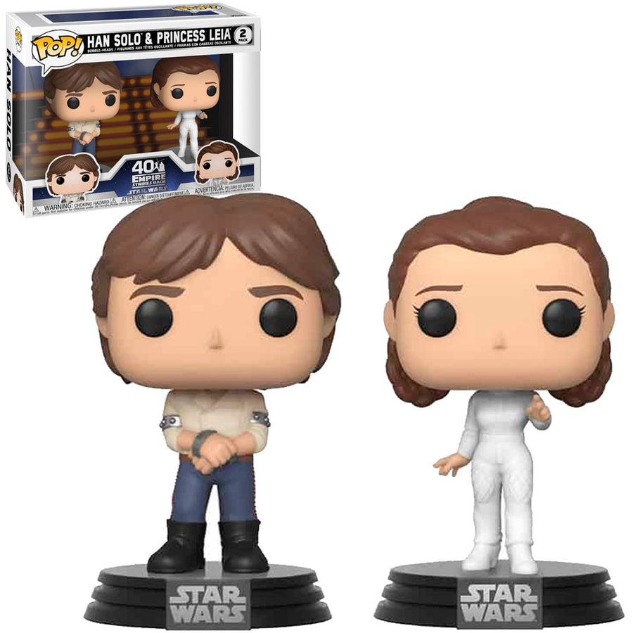 FUNKO POP STAR WARS EMPIRE STRIKES BACK 40 YEARS - HAN SOLO AND PRINCESS LEIA (2 PACK) BRINDE