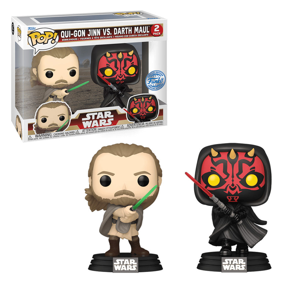 FUNKO POP STAR WARS EXCLUSIVE - QUI-GON JINN VS. DARTH MAUL 2-PACK (77601) BRINDE
