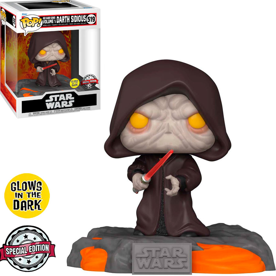 FUNKO POP STAR WARS RED SABER SERIES VOLUME 1 EXCLUSIVE - DARTH SIDIOUS 519 (GLOWS IN THE DARK) BRINDE