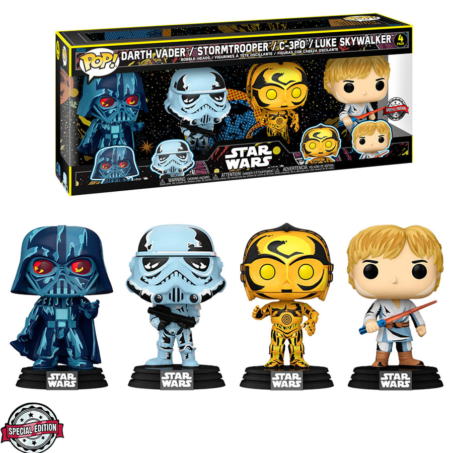 FUNKO POP STAR WARS - RETRO SERIES (4 PACK) BRINDE