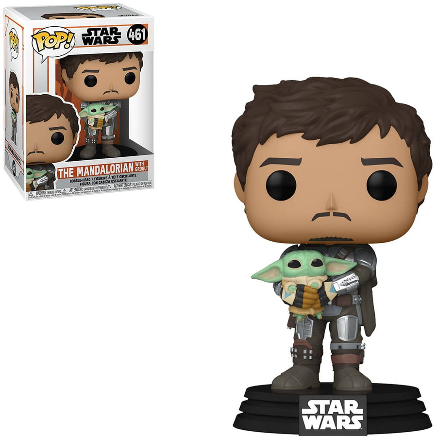 FUNKO POP STAR WARS THE MANDALORIAN - THE MANDALORIAN WITH GROGU 461 BRINDE