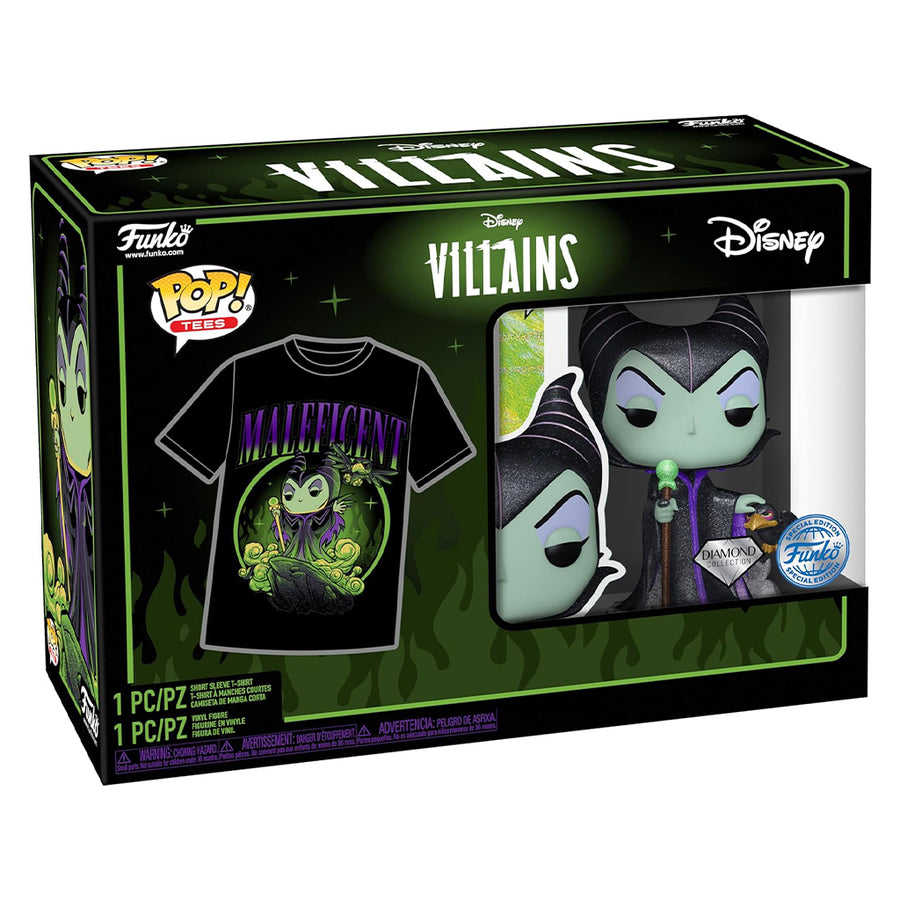 FUNKO POP & TEE VILLAINS MALEFICENT DIAMOND GLITTER - TAMANHO XL (58929)