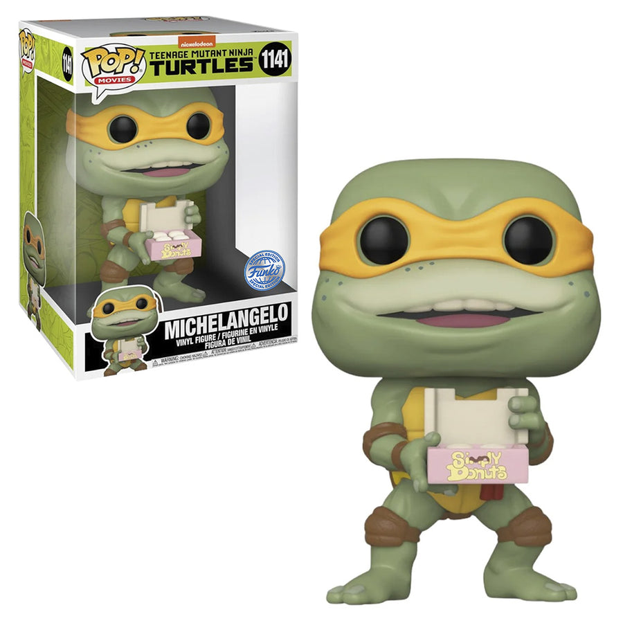FUNKO POP TEENAGE MUTANT TURTLES NINJA EXCLUSIVE - MICHELANGELO 1141 (SUPER SIZED 10'') BRINDE