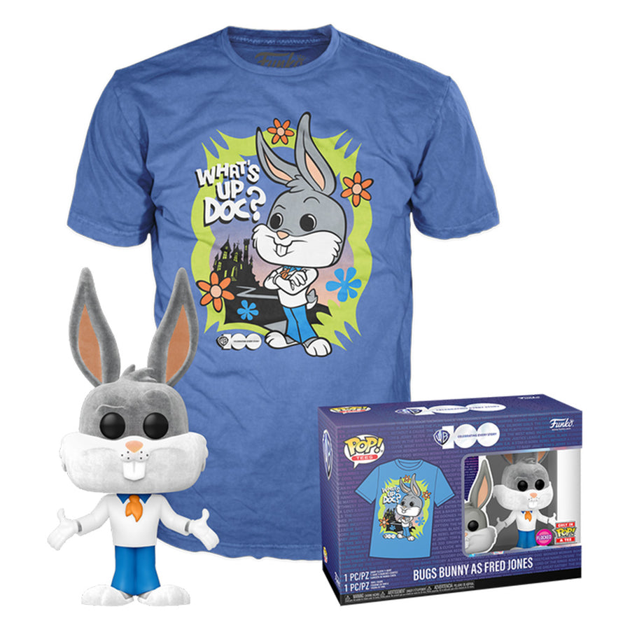 FUNKO POP TEES BUGS BUNNY AS FRED JONES (FLOCKED) & CAMISETA TAMANHO L (70419)