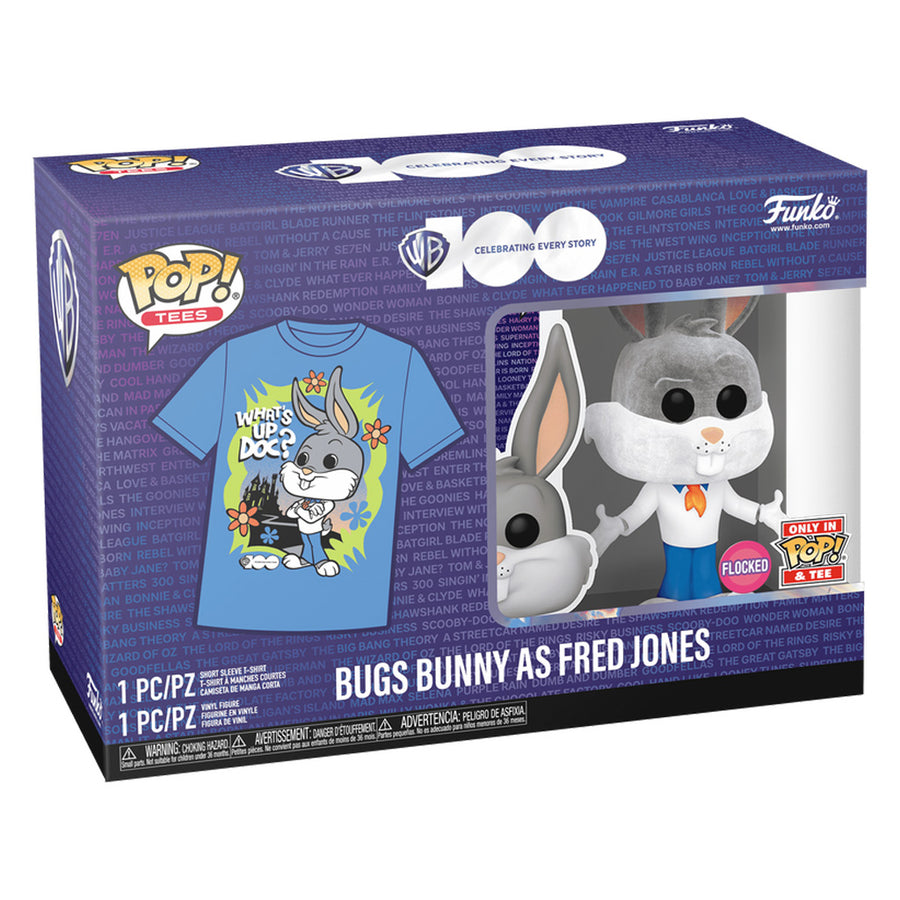 FUNKO POP TEES BUGS BUNNY AS FRED JONES (FLOCKED) & CAMISETA TAMANHO L (70419)