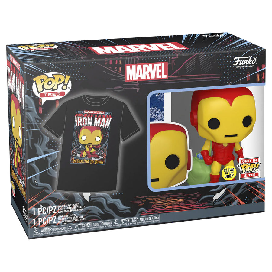 FUNKO POP TEES MARVEL HOLIDAY - IRON MAN & CAMISETA TAMANHO L (72838)