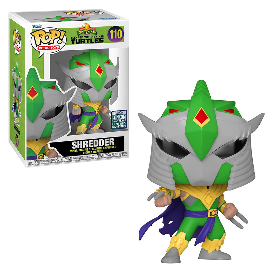 FUNKO POP TELEVISION MIGHTY MORPHIN POWER RANGERS X TEENAGE MUTANT NINJA TURTLES FUNKON 2022 - SHREDDER 110 BRINDE