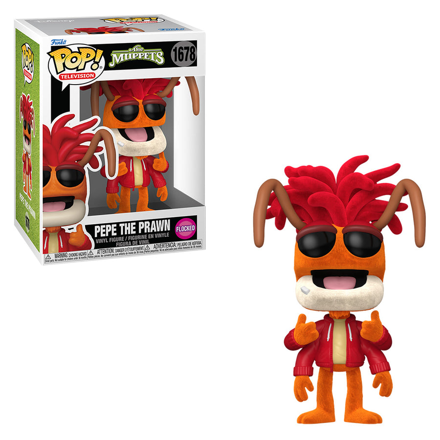 FUNKO POP TELEVISION THE MUPPETS - PEPE THE PRAWN (FLOCKED) 1678 BRINDE