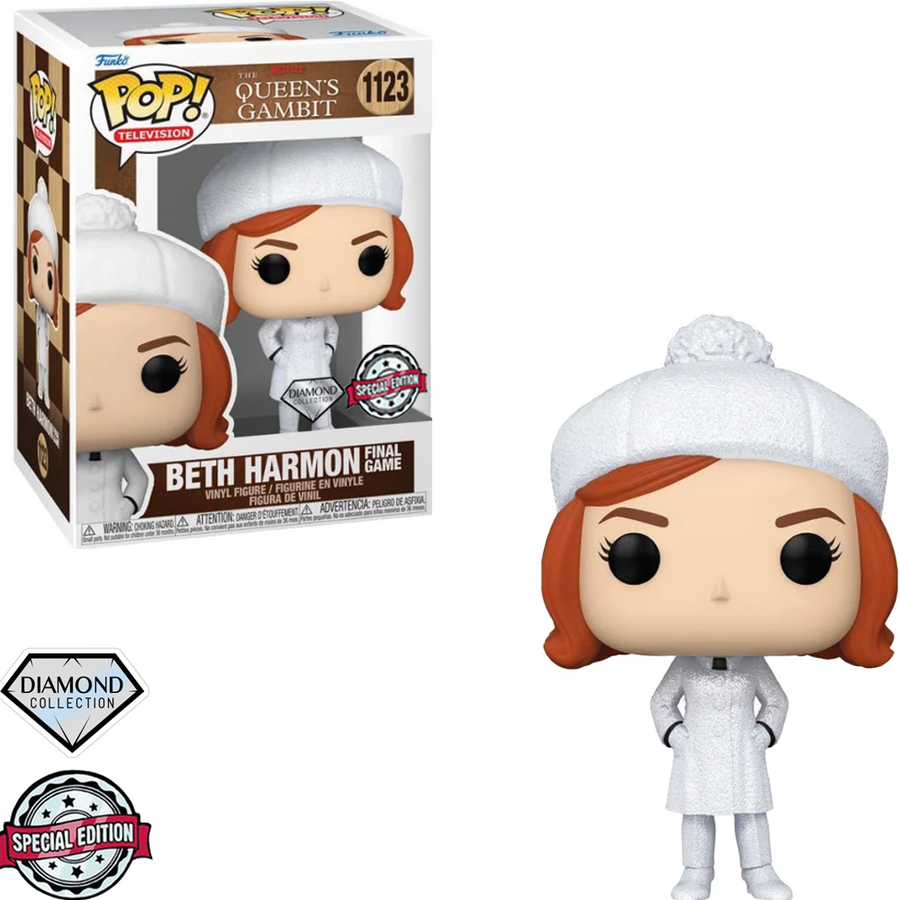 FUNKO POP THE QUEENS GAMBIT EXCLUSIVE - BETH HARMON 1123 (DIAMOND COLLECTION) BRINDE