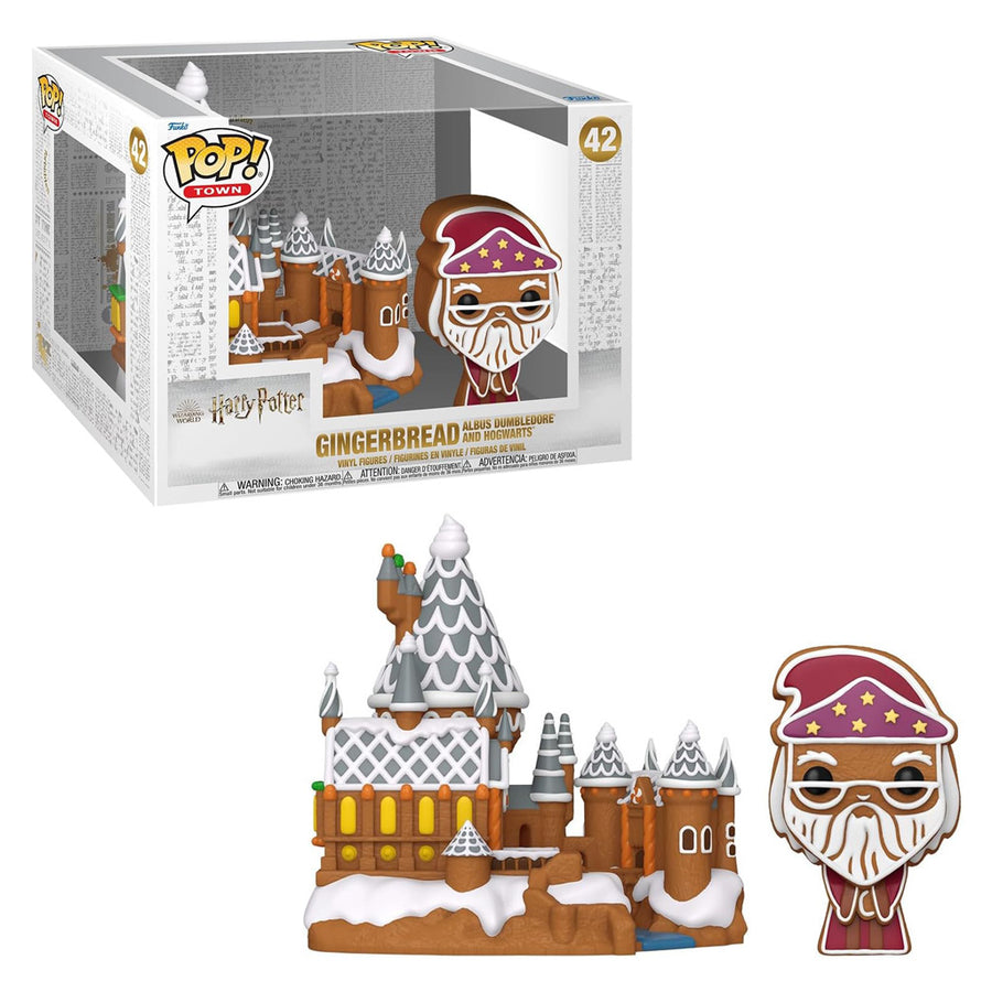 FUNKO POP TOWN HARRY POTTER - ALBUS DUMBLEDORE AND HOGWARTS GINGERBREAD 42 BRINDE