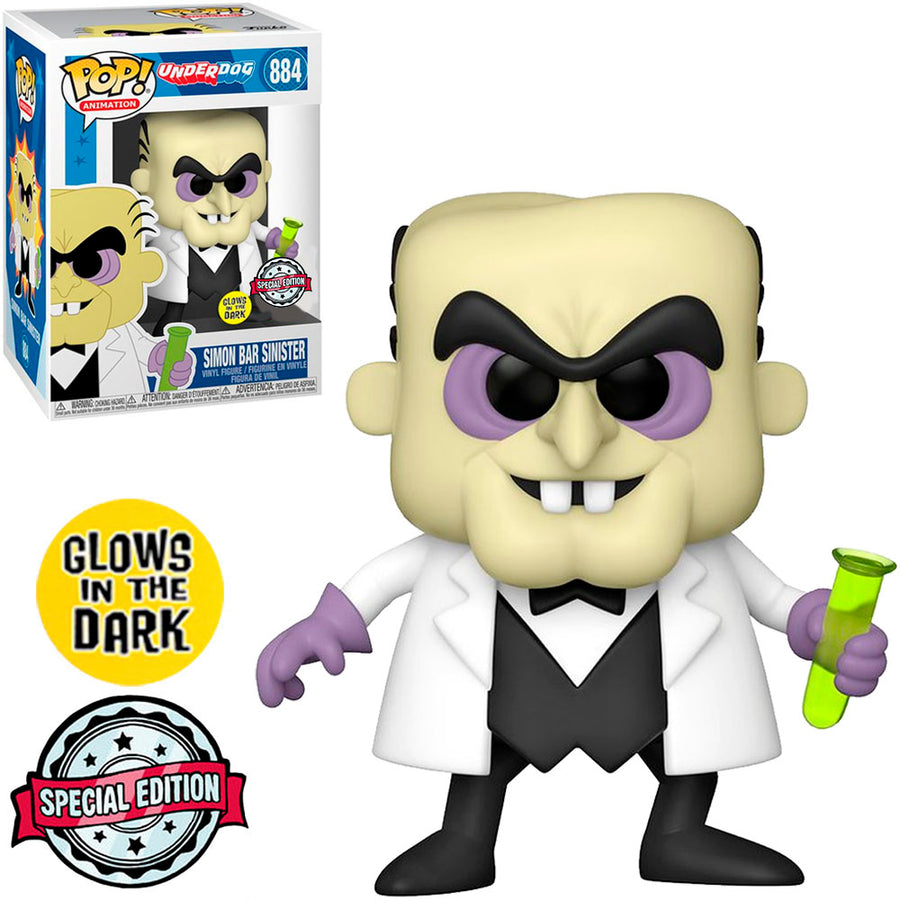 FUNKO POP UNDERDOG EXCLUSIVE - SIMON BAR SINISTER 884 (GLOW IN THE DARK) BRINDE