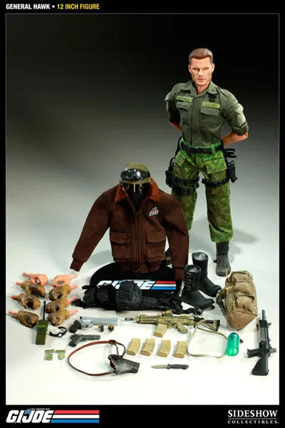 G.I.JOE - 12 Inch Action Figures: General Hawkㅤ – Sideshow Collectibles – ActionFigureBrasil