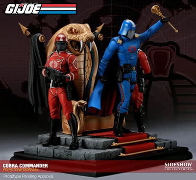 G.I. Joe Cobra Commander Diorama Statueㅤ – Sideshow Collectibles – ActionFigureBrasil — com base expositora