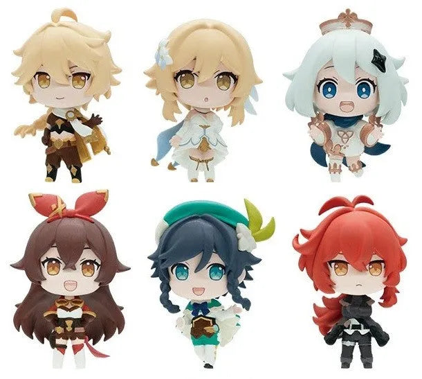 Genshin Impact - Amber - Venti - Diluc Ragnvindr - Paimon - Traveler (Aether) - Traveler (Lumine) - Genshin Capsule Collection Figure vol.1 - Set of 6 Figures (Bushiroad Creative)ㅤ – Bushiroad Creative – ActionFigureBrasil
