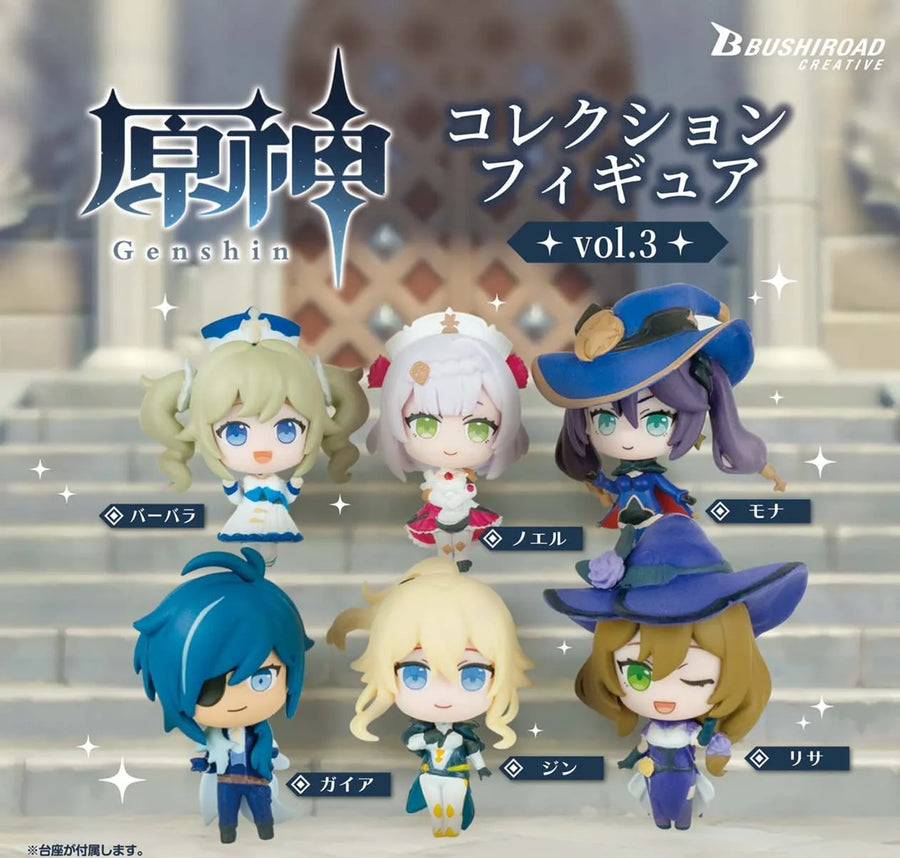 Genshin Impact - Barbara - Mona - Noelle - Kaeya - Jean - Lisa - Genshin Capsule Collection Figure vol.3 - Set of 6 Figures (Bushiroad Creative)ㅤ – Bushiroad Creative – ActionFigureBrasil