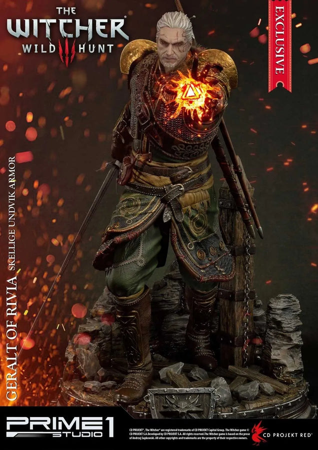 Geralt of Rivia (Exclusive Version) The Witcher 3: Wild Hunt – Prime1Studio – ActionFigure Brasil