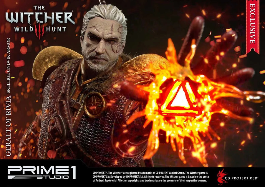 Geralt of Rivia (Exclusive Version) The Witcher 3: Wild Hunt – Prime1Studio – ActionFigure Brasil