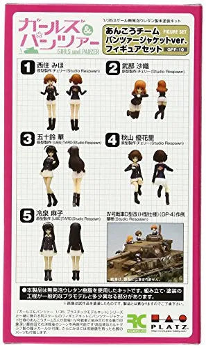 Girls und Panzer - Akiyama Yukari - Isuzu Hana - Nishizumi Miho - Reizei Mako - Takebe Saori - Anko Team Panzer Jacket ver. Figure Set - 1/35 (Platz)ㅤ – Platz Hobby – ActionFigureBrasil