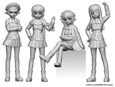 Girls und Panzer - Matsumoto Riko - Nogami Takeko - Sugiyama Kiyomi - Suzuki Takako - 1/35 - Panzer Jacket Ver. (Platz)ㅤ – Platz Hobby – ActionFigureBrasil