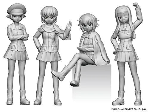 Girls und Panzer - Matsumoto Riko - Nogami Takeko - Sugiyama Kiyomi - Suzuki Takako - 1/35 - Panzer Jacket Ver. (Platz)ㅤ – Platz Hobby – ActionFigureBrasil