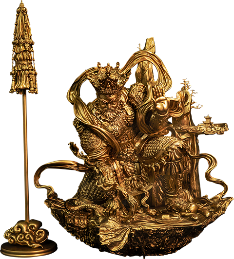 Guardian of Heaven Subdues the Evil Dragon (Gold) - LIMITED EDITION: 128 – Infinity Studio – ActionFigure Brasil