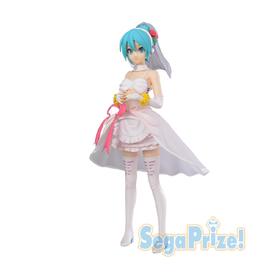 Hatsune Miku -Project DIVA- Arcade Future Tone - Hatsune Miku - SPM Figure - White Dress (SEGA)ㅤ – SEGA – ActionFigureBrasil