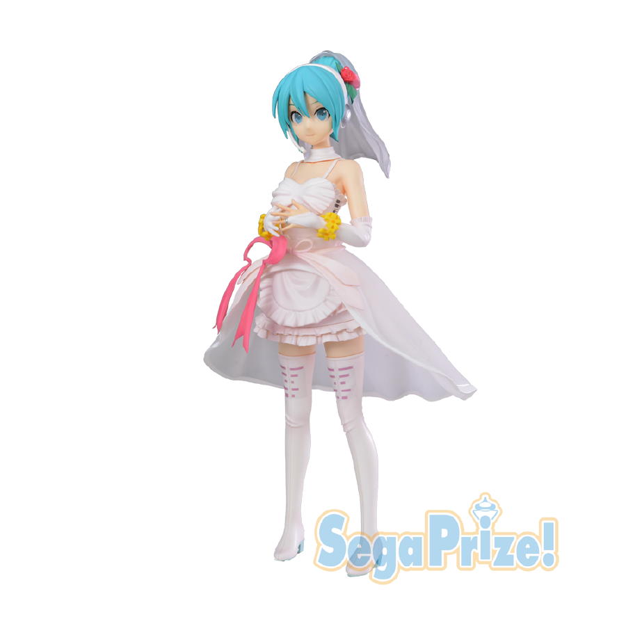 Hatsune Miku -Project DIVA- Arcade Future Tone - Hatsune Miku - SPM Figure - White Dress (SEGA)ㅤ – SEGA – ActionFigureBrasil