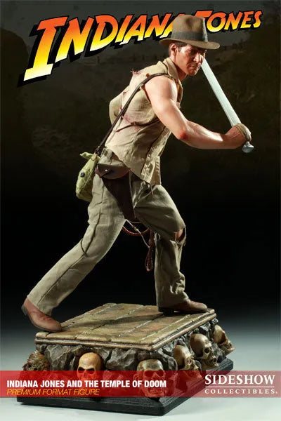 Indiana Jones - 1/4 Scale Premium Figure: Indiana Jones (The Temple Of Doom)ㅤ – Sideshow Collectibles – ActionFigureBrasil — ângulo diferente