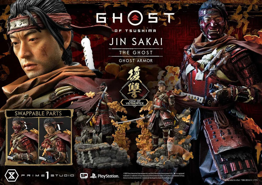 Jin Sakai, The Ghost (Vow of Vengeance Ghost Armor Edition) Ghost of Tsushima – Prime1Studio – ActionFigure Brasil