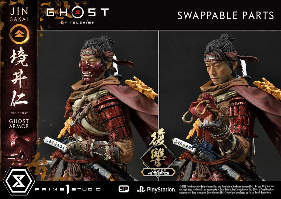 Jin Sakai, The Ghost (Vow of Vengeance Ghost Armor Edition) Ghost of Tsushima – Prime1Studio – ActionFigure Brasil