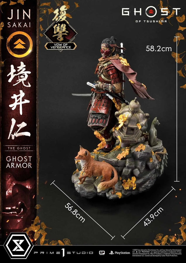 Jin Sakai, The Ghost (Vow of Vengeance Ghost Armor Edition) Ghost of Tsushima – Prime1Studio – ActionFigure Brasil