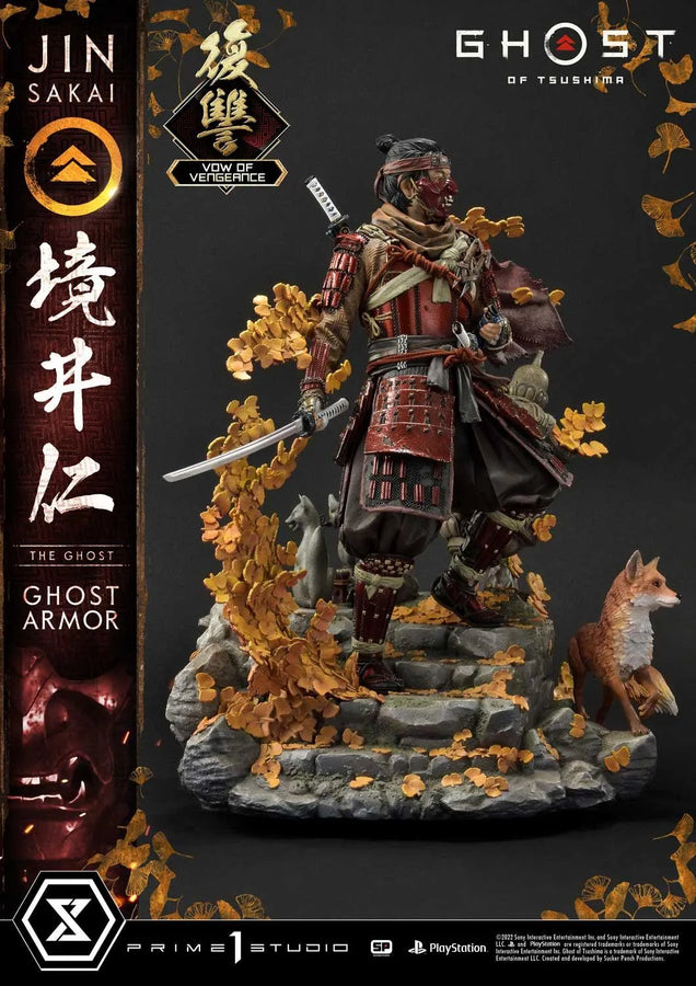 Jin Sakai, The Ghost (Vow of Vengeance Ghost Armor Edition) Ghost of Tsushima – Prime1Studio – ActionFigure Brasil