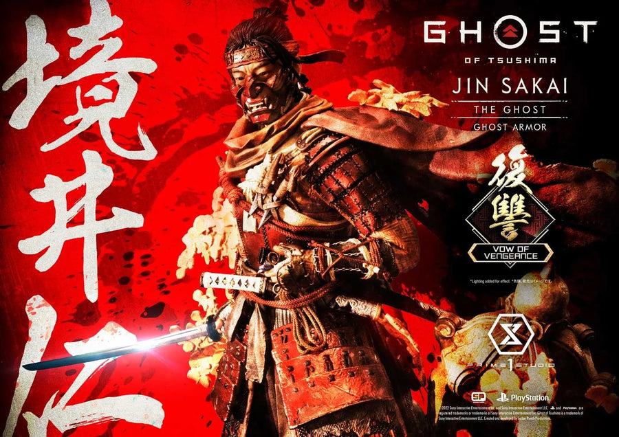 Jin Sakai, The Ghost (Vow of Vengeance Ghost Armor Edition) Ghost of Tsushima – Prime1Studio – ActionFigure Brasil