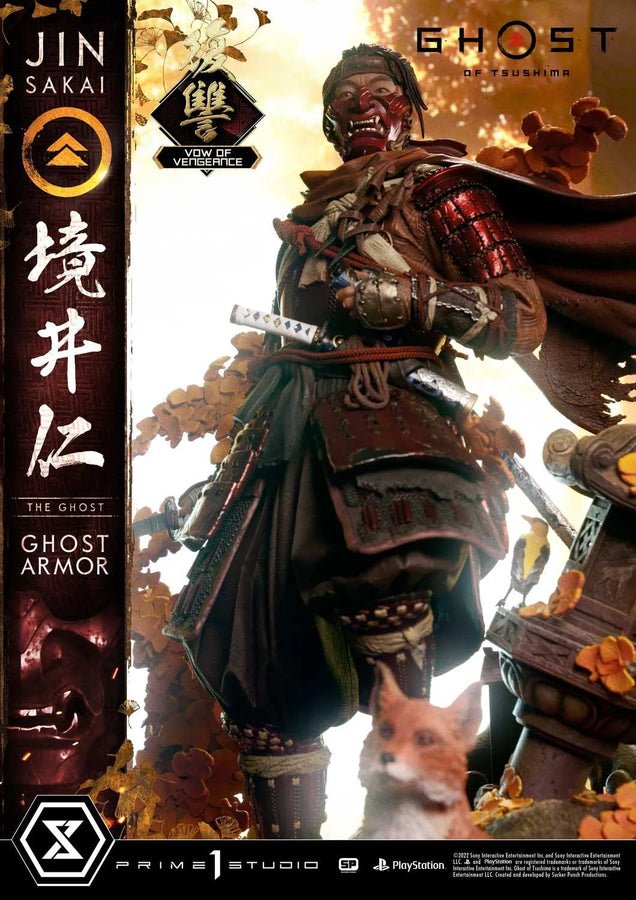 Jin Sakai, The Ghost (Vow of Vengeance Ghost Armor Edition) Ghost of Tsushima – Prime1Studio – ActionFigure Brasil