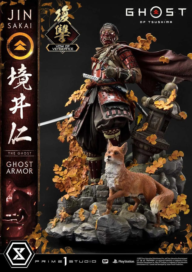 Jin Sakai, The Ghost (Vow of Vengeance Ghost Armor Edition) Ghost of Tsushima – Prime1Studio – ActionFigure Brasil